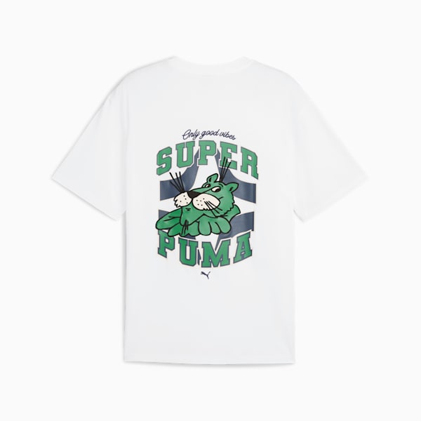 Playera holgada Graphics SUPER PUMA para hombre, PUMA White, extralarge
