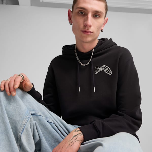 Sudadera con capucha para hombre PUMA Hotel GRAPHICS, PUMA Black, extralarge