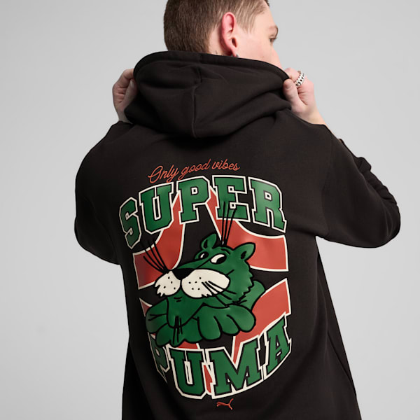 Sudadera con capucha para hombre Super PUMA GRAPHICS, PUMA Black, extralarge