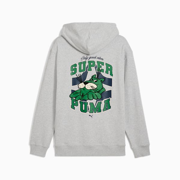 Sudadera con capucha para hombre Super PUMA GRAPHICS, Light Gray Heather, extralarge