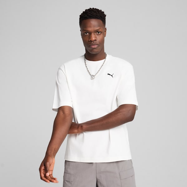 Playera estilo boxy WARDROBE Essentials para hombre, PUMA White, extralarge