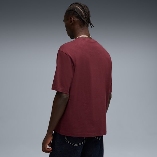 Playera estilo boxy WARDROBE Essentials para hombre, Ruby Shimmer, extralarge