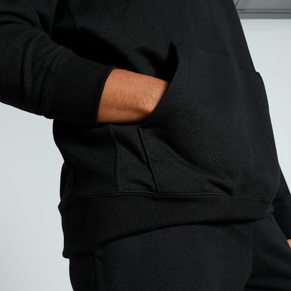 WARDROBE Essentials Men's Relaxed Fit Hoodie, PUMA Black, extralarge-IND