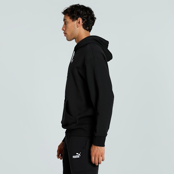 WARDROBE Essentials Men's Relaxed Fit Hoodie, PUMA Black, extralarge-IND