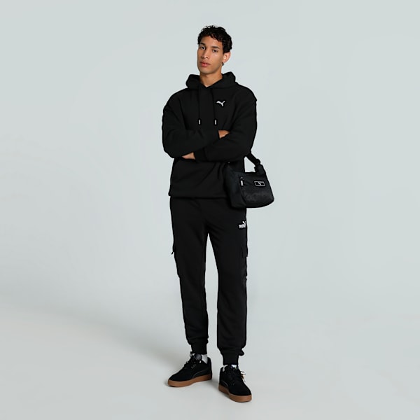 WARDROBE Essentials Men's Relaxed Fit Hoodie, PUMA Black, extralarge-IND