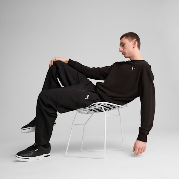 Chandail à col rond décontracté WARDROBE ESSENTIALS Homme, PUMA Black, extralarge