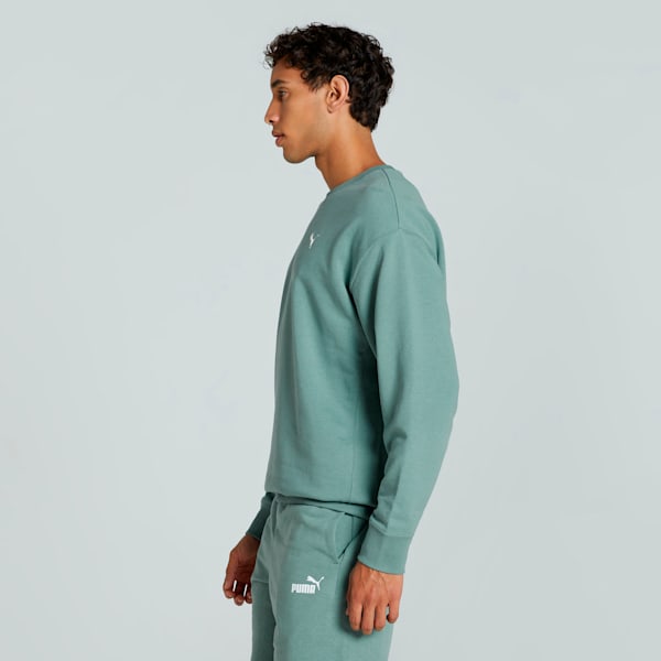 WARDROBE Essentials Men's Relaxed Fit Crew-Neck Sweatshirt, Green Moon, extralarge-IND