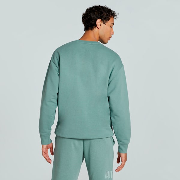 WARDROBE Essentials Men's Relaxed Fit Crew-Neck Sweatshirt, Green Moon, extralarge-IND