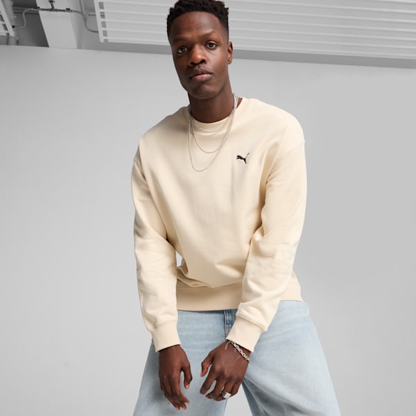 WARDROBE ESSENTIALS Men's Relaxed Crew, Alpine Snow, extralarge