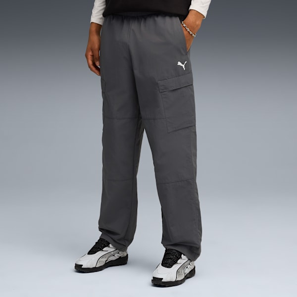 WARDROBE ESSENTIALS Men's Relaxed Cargo Pants, Dusky Gray, extralarge