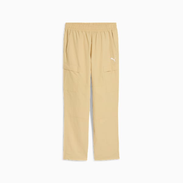 Beige PUMA trousers (youth) with side pockets and a white logo.