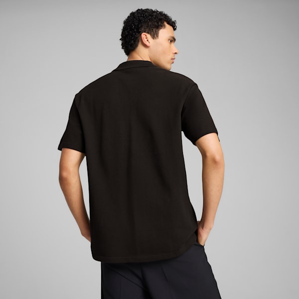 WARDROBE Essentials Pique Men's Relaxed Fit Polo, PUMA Black, extralarge-IND
