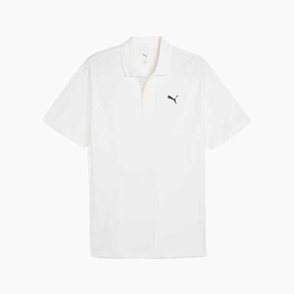 WARDROBE ESS Men's Pique Relaxed Polo, PUMA White, extralarge