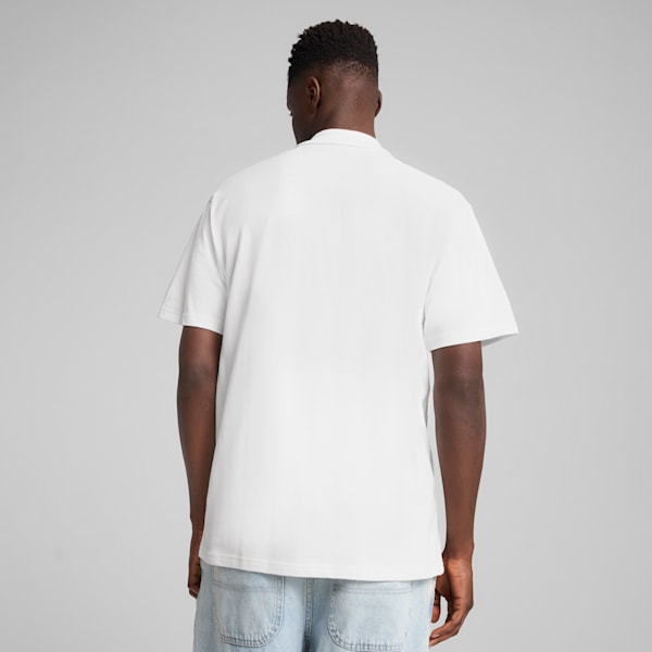 WARDROBE ESS Men's Pique Relaxed Polo, PUMA White, extralarge