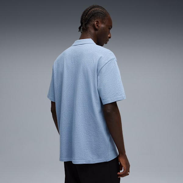 Playera polo WARDROBE Essentials Piqué para hombre, Cool Blue, extralarge