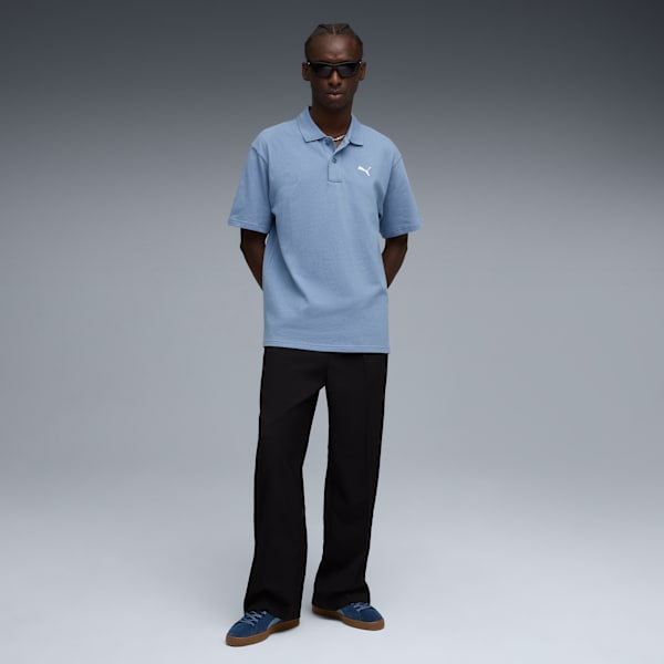 Playera polo WARDROBE Essentials Piqué para hombre, Cool Blue, extralarge