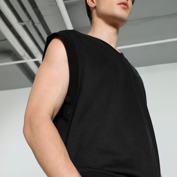 WARDROBE Essentials Men's Relaxed Fit Vest, PUMA Black, extralarge-IND