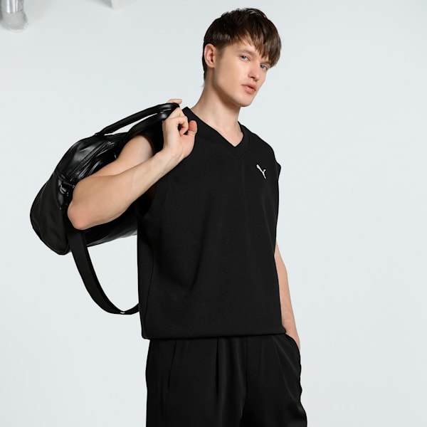 WARDROBE Essentials Men's Relaxed Fit Vest, PUMA Black, extralarge-IND