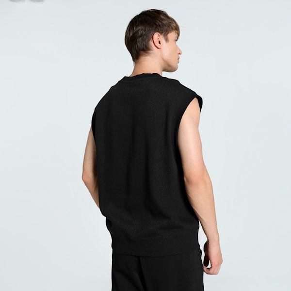 WARDROBE Essentials Men's Relaxed Fit Vest, PUMA Black, extralarge-IND