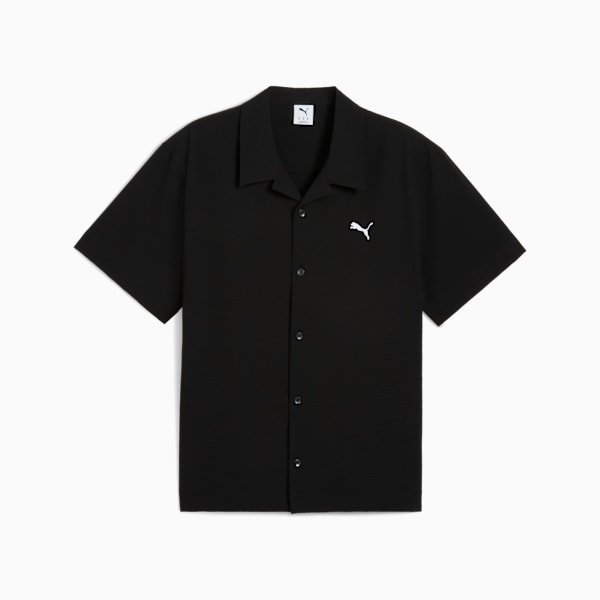 Camisa holgada WARDROBE Essentials Cloqué para hombre, PUMA Black, extralarge