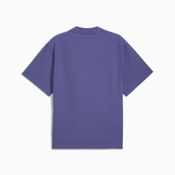 Camisa holgada WARDROBE Essentials Cloqué para hombre, Blue Crystal, extralarge