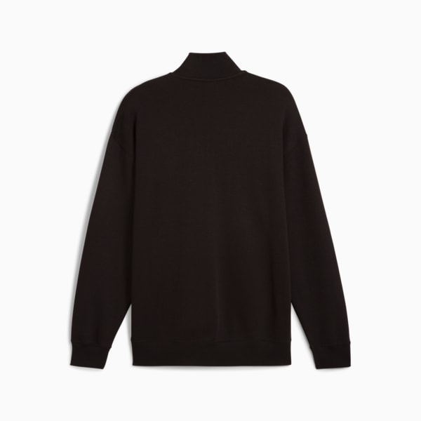 WARDROBE ESSENTIALS Men's Relaxed Half-Zip Crew, PUMA Black, extralarge