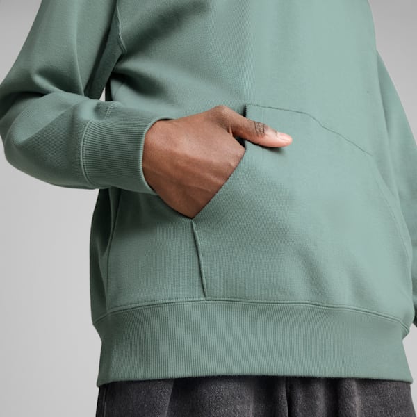 WARDROBE ESSENTIALS Men's Relaxed Half-Zip Crew, Green Moon, extralarge