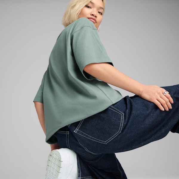 PREMIUM Oversized Graphic Tee, Green Moon, extralarge-IND