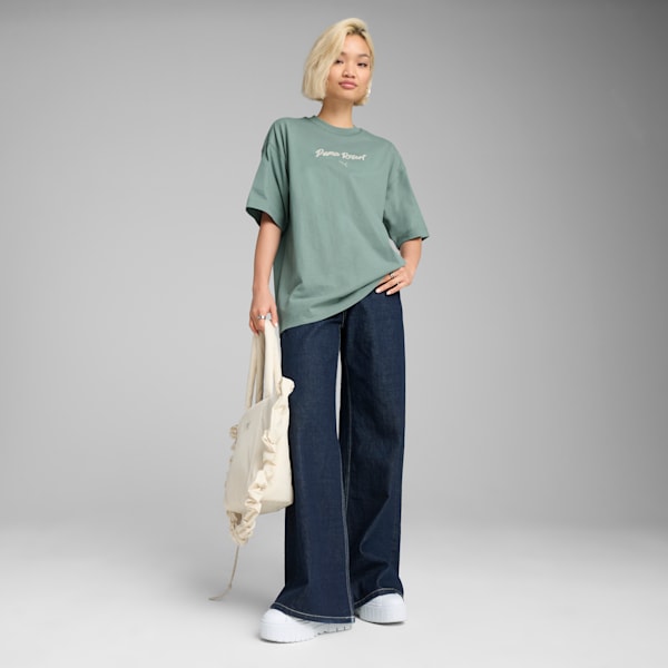 PREMIUM Oversized Graphic Tee, Green Moon, extralarge-IND