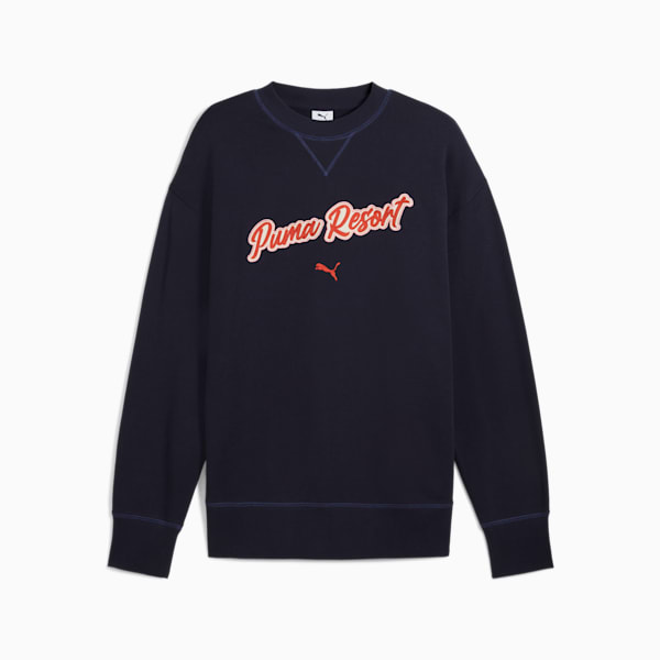 PREMIUM ESSENTIALS Men's Relaxed Graphic Crew, New Navy, extralarge