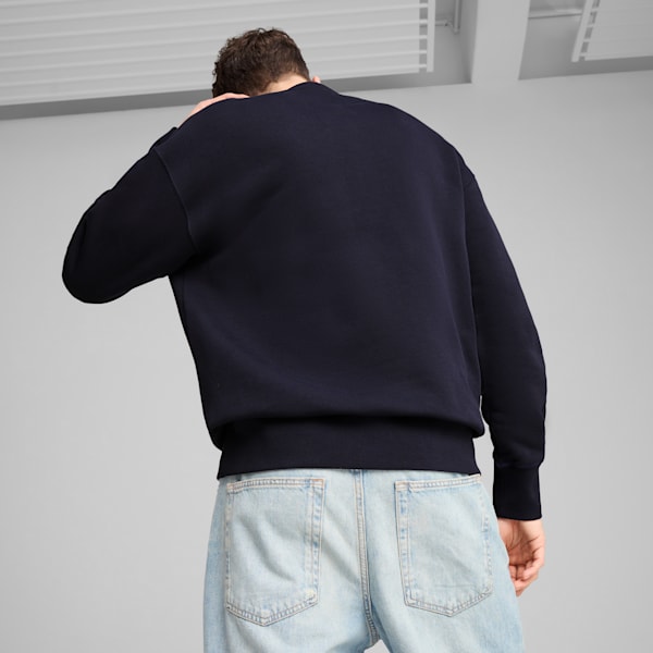 PREMIUM ESSENTIALS Men's Relaxed Graphic Crew, New Navy, extralarge
