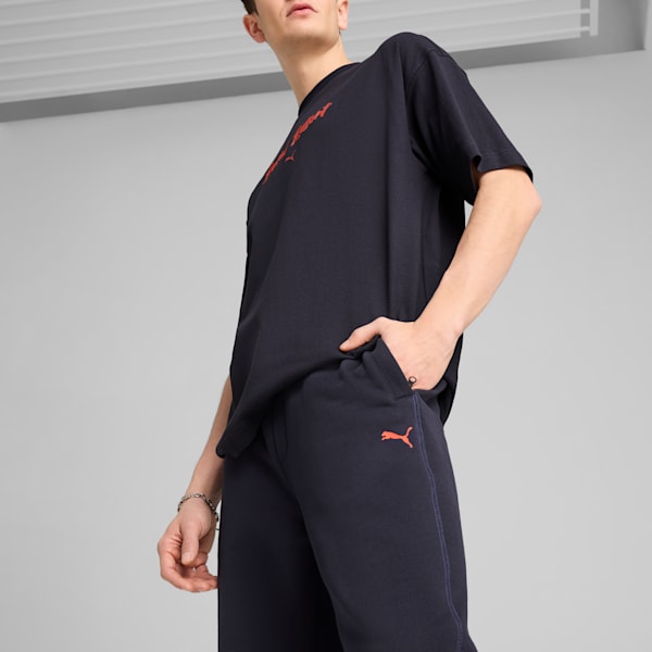 Premium Essentials Relaxed Fit Graphic Sweatpants, New Navy, extralarge-IND
