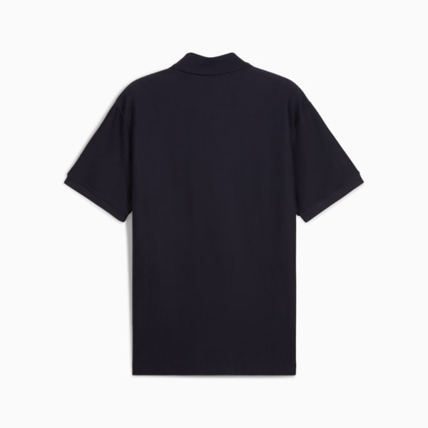 PREMIUM ESSENTIALS Men's Relaxed Jacquard Polo, New Navy, extralarge