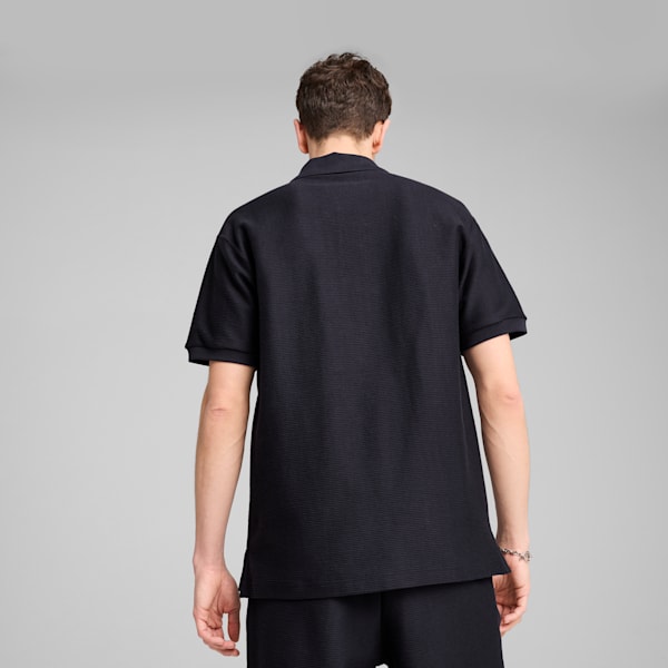 PREMIUM ESSENTIALS Men's Relaxed Jacquard Polo, New Navy, extralarge