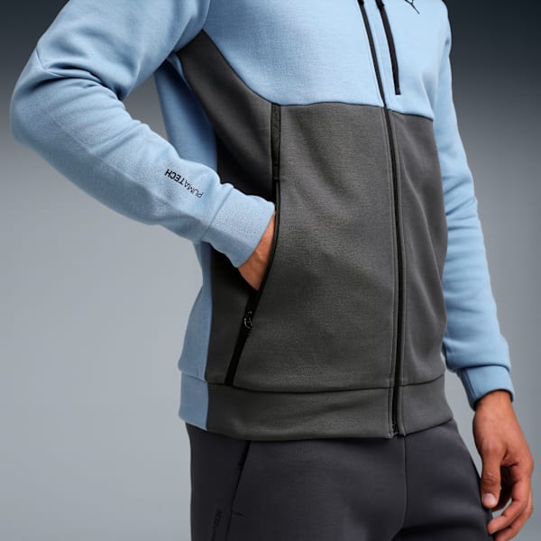 PUMATECH Full-Zip Men's Hoodie, Cool Blue-Dusky Gray, extralarge-IND