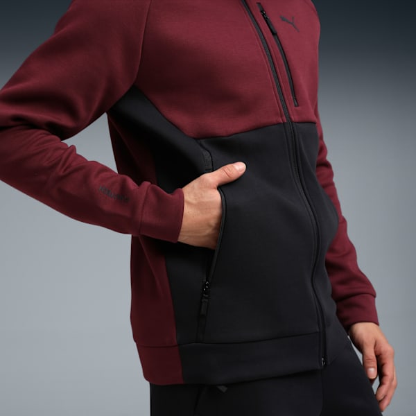 PUMATECH Full-Zip Men's Hoodie, Ruby Shimmer-PUMA Black, extralarge-IND