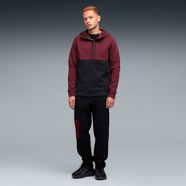 PUMATECH Full-Zip Men's Hoodie, Ruby Shimmer-PUMA Black, extralarge-IND