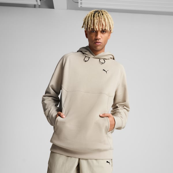 PUMATECH DELTAKNIT Men's Relaxed Fit Hoodie, Desert Dust, extralarge-IND