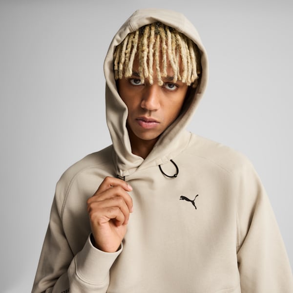 PUMATECH DELTAKNIT Men's Relaxed Fit Hoodie, Desert Dust, extralarge-IND