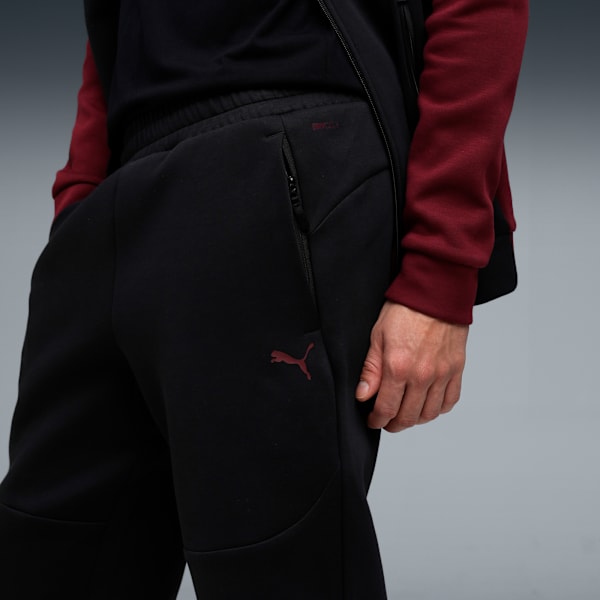 PUMATECH Men's Track Pants, PUMA Black-Ruby Shimmer, extralarge-IND