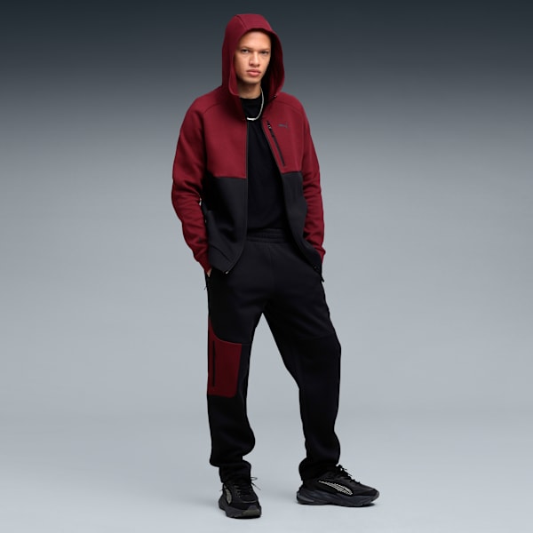 PUMATECH Men's Track Pants, PUMA Black-Ruby Shimmer, extralarge-IND