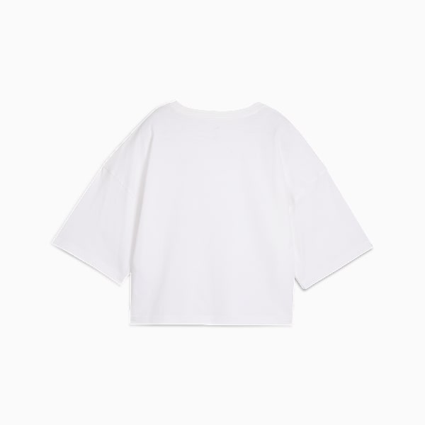 Wardrobe Essentials Women's Oversized Short Tee, PUMA White, extralarge