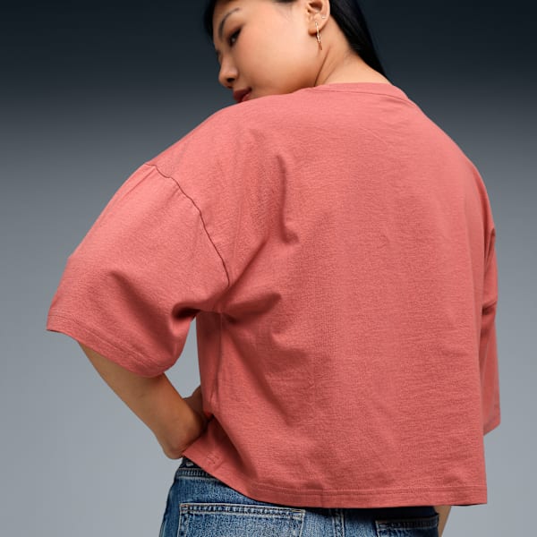 WARDROBE Essentials Women's Oversized Short Tee, Exotic Red, extralarge-IND