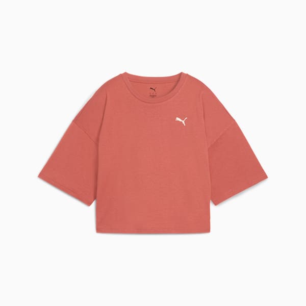 Playera corta WARDROBE Essentials para mujer, Exotic Red, extralarge