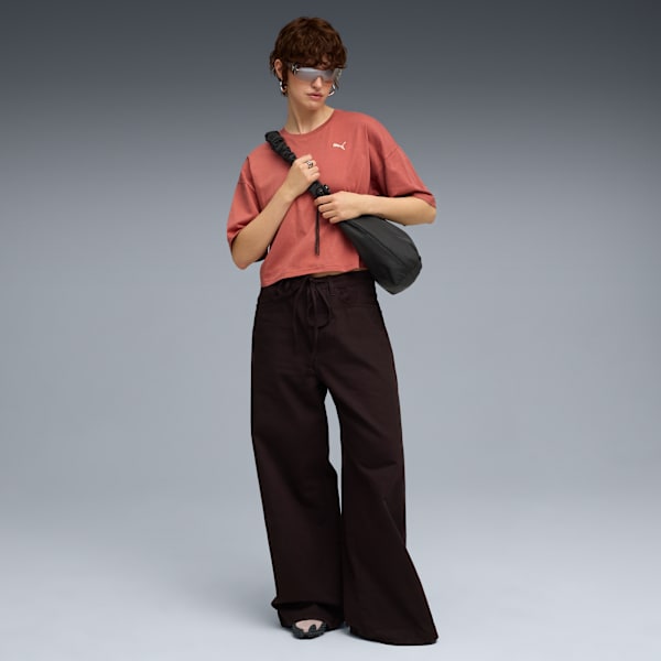 Playera corta WARDROBE Essentials para mujer, Exotic Red, extralarge