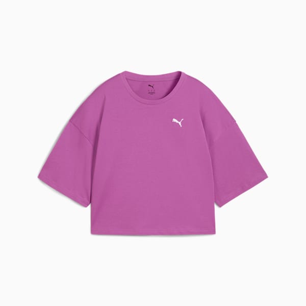 Wardrobe Essentials Women's Oversized Short Tee, Wild Berry, extralarge