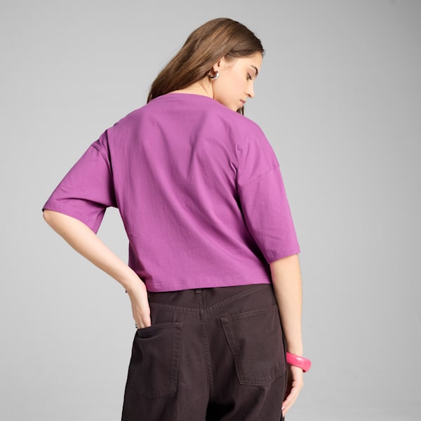 Playera corta WARDROBE Essentials para mujer, Wild Berry, extralarge
