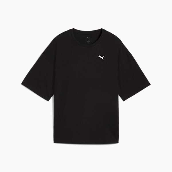 Wardrobe Essentials Women's Oversized Tee, PUMA Black, extralarge