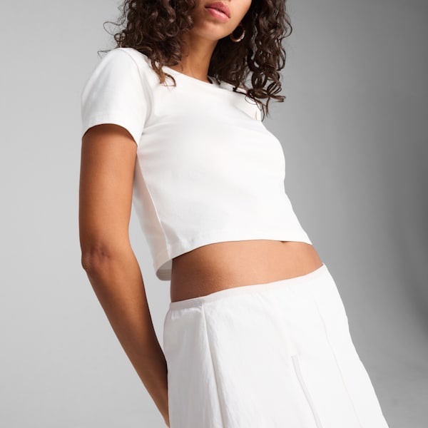 Wardrobe Essentials Women's Baby Tee, PUMA White, extralarge