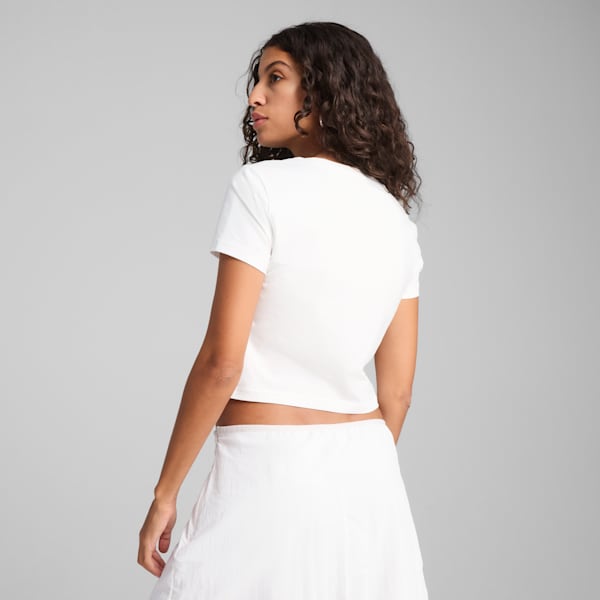Wardrobe Essentials Women's Baby Tee, PUMA White, extralarge
